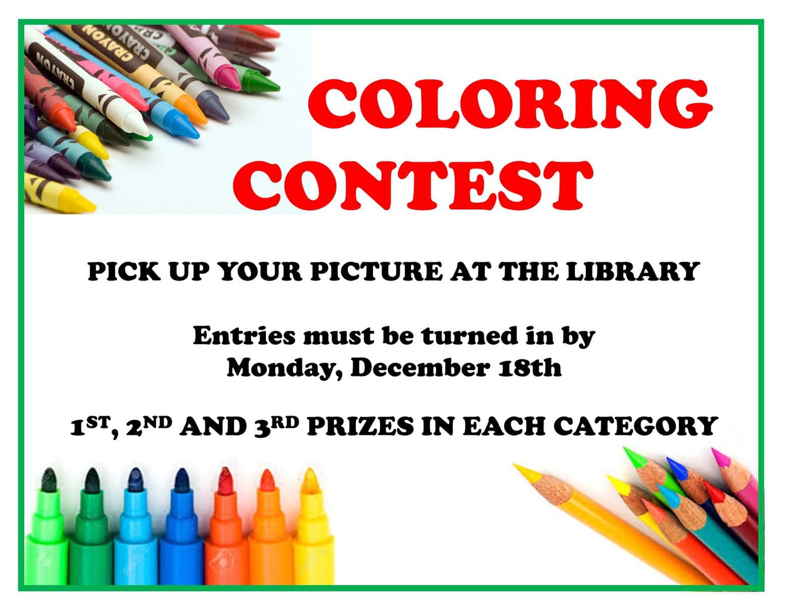 Coloring Contest Entries Due – Central Citizens Library District